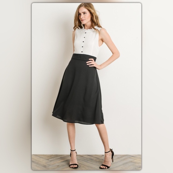 Gilli Dresses & Skirts - Black and White Pleated Dress